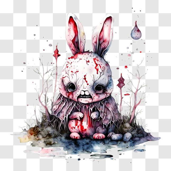Cute Spooky Halloween Zombie Bunny with Pizza' Women's T-Shirt