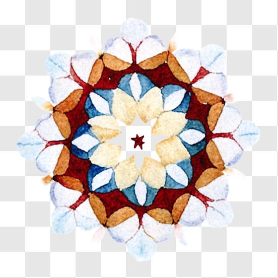 Scarica Colorful Watercolor Mandala Design PNG Online - Creative Fabrica