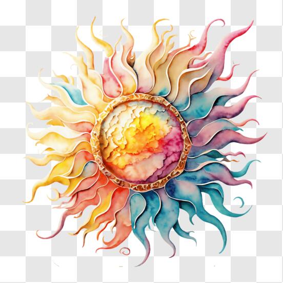 Download Vibrant Abstract Sun Design PNG Online - Creative Fabrica
