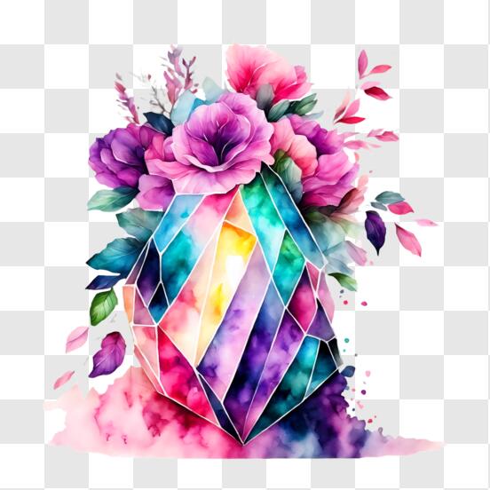 Floral Display Piece, Special Shape Diamond Painting