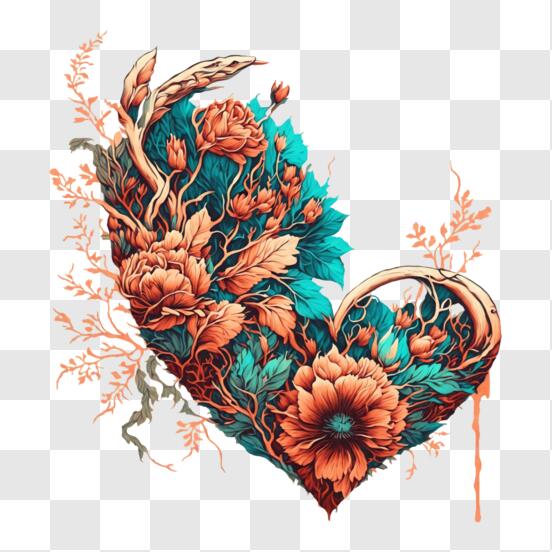 Download Flower Heart - Love and Nature PNG Online - Creative Fabrica