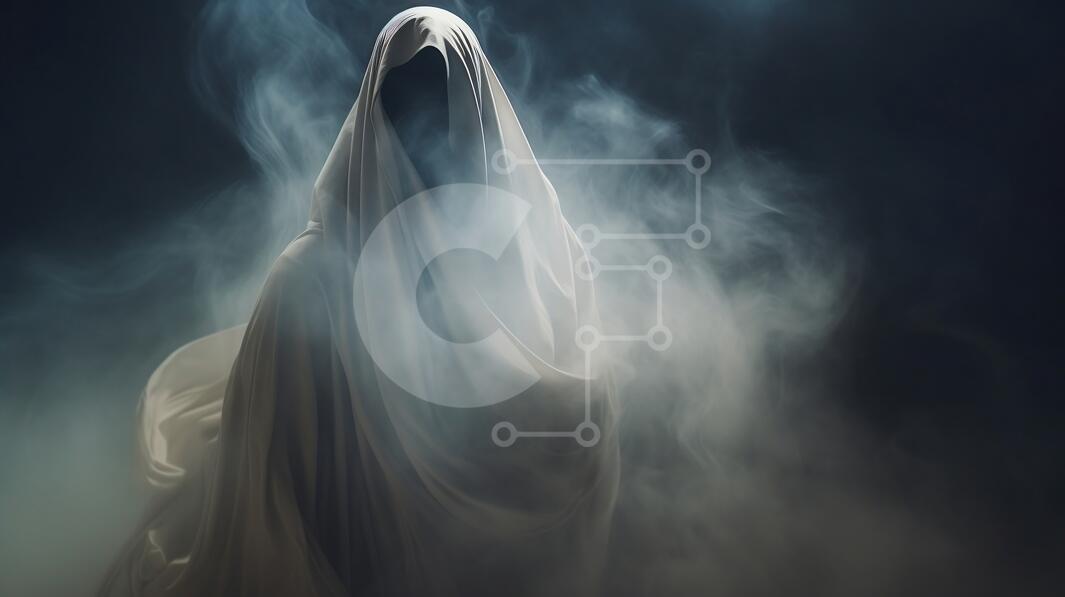 Haunting Image of a Ghostly Figure in White Robes stock photo ...