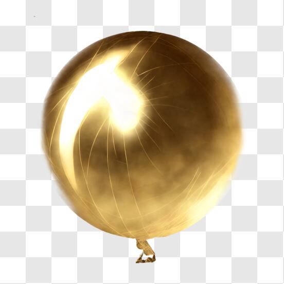 Scarica Palloncino d'oro che sfida la gravità in mezzo all'aria PNG Online  - Creative Fabrica