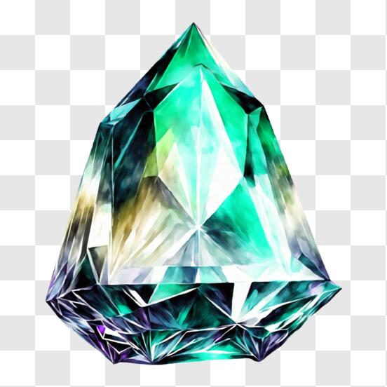 Scarica Gemma verde a forma di diamante per uso ornamentale e decorativo PNG  Online - Creative Fabrica