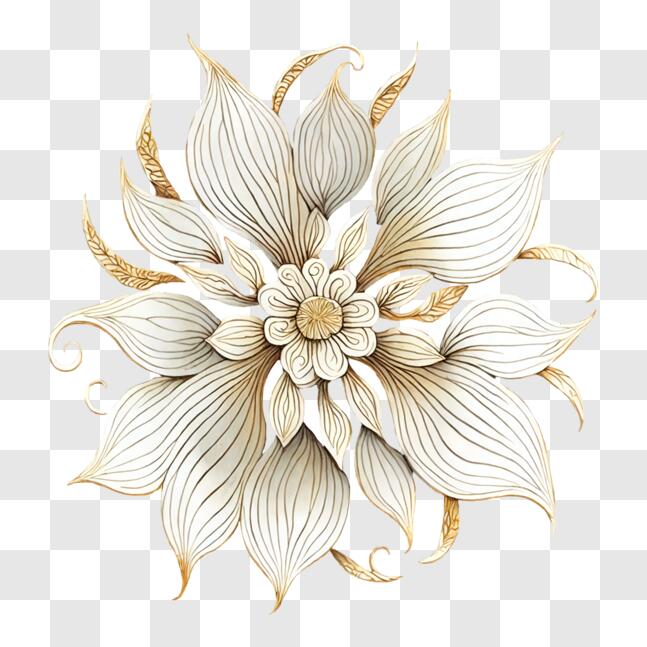 Gold Flowers White Transparent, Gold Flowers, Flower Clipart, Flowers,  Goldensculpture PNG Image For Free Download