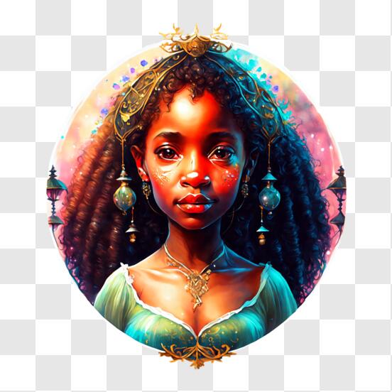 Retrato de arte abstracto geométrico de una hermosa mujer negra · Creative  Fabrica