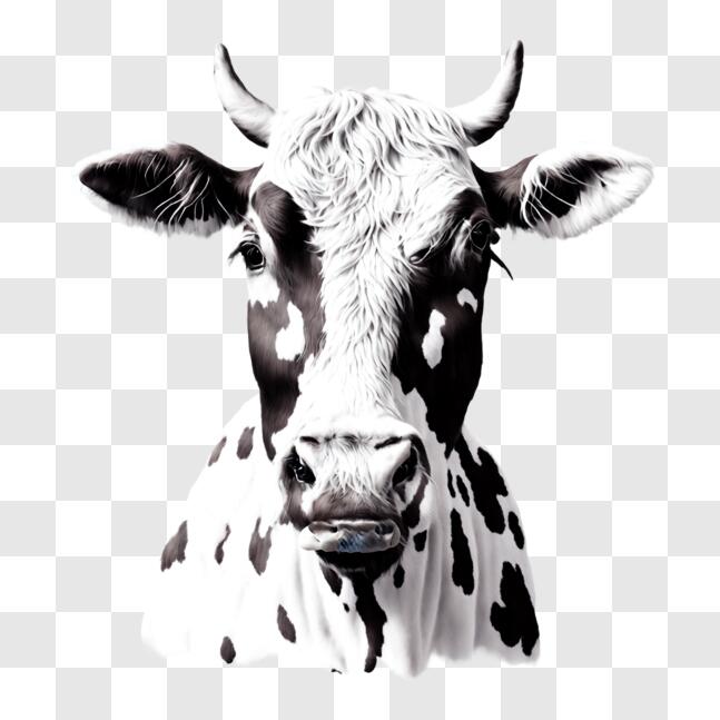 Download Black and White Cow in its Natural Environment PNG Online ...