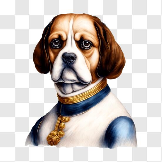 Télécharger Élégant Beagle Dog avec Collier et Cravate PNG En