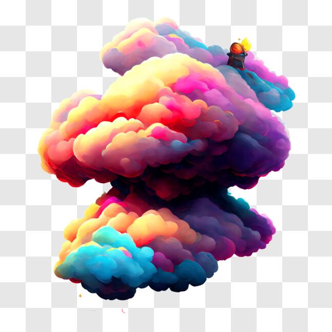 Download Vibrant Cloud with Multiple Colors PNG Online - Creative Fabrica