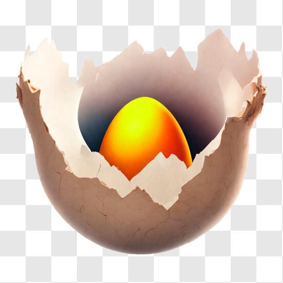 Scarica Uovo All'interno di Guscio d'uovo Rotto con Tuorlo Visibile PNG  Online - Creative Fabrica