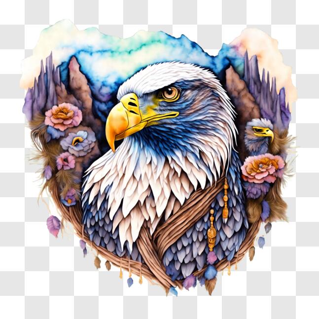 Download Colorful Eagle Painting with Native American Elements PNGs ...