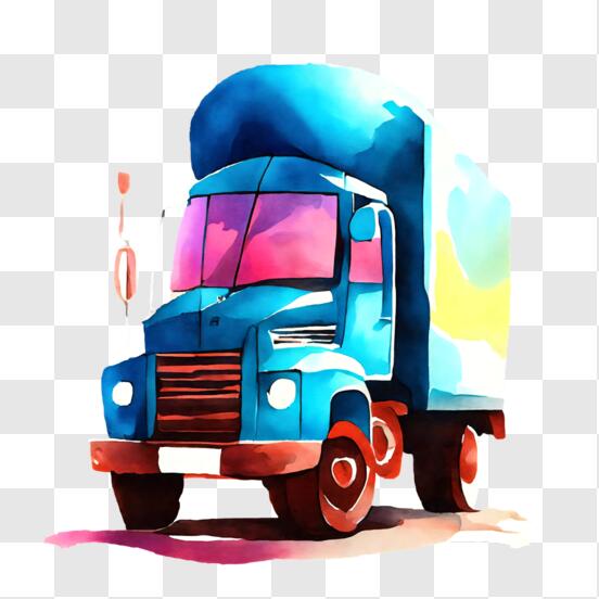 Baixe Caminhão de Brinquedo Azul com Frente Inclinada PNG