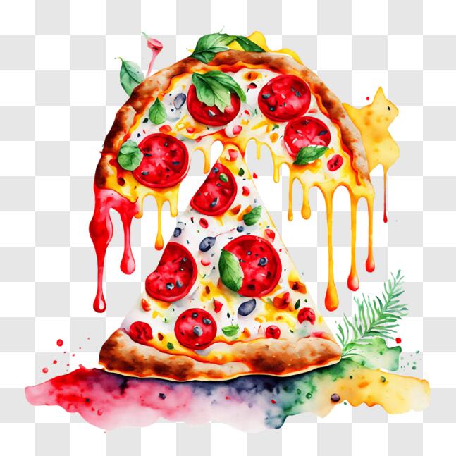 Télécharger Pizza colorée avec des garnitures assorties et une décoration  de bonbons PNG En Ligne - Creative Fabrica