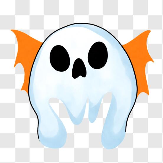 Baixe Silhueta de Fantasma de Halloween com Morcegos PNG