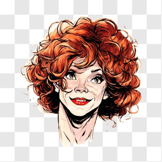 Desenho de Emoji de cabelo encaracolado feminino para colorir