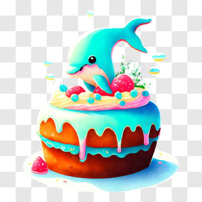 Premium Photo | Dolphin Animal cake shape animal shaped food concept  illustration generative ai