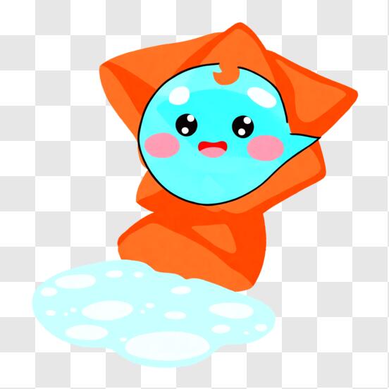 Download Cartoon Star in Water with Bubbles PNG Online - Creative Fabrica