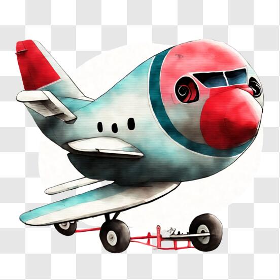 Baixe Avião de desenho animado colorido - Foto de estoque de