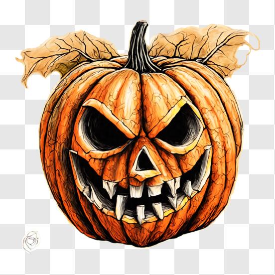 Baixe Abóbora de Halloween Assustadora com Rosto Assustador PNG - Creative  Fabrica