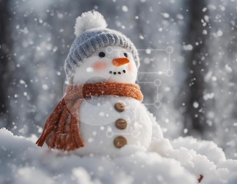 Snowman Ornament for Winter Decoration stock photo | Creative Fabrica