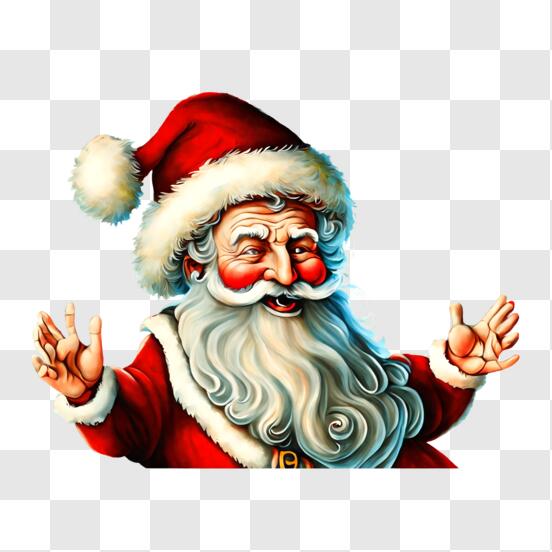 Premium Vector  Cheerful santa claus holding jingle bells with xmas trees