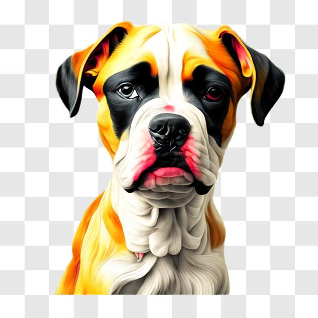 Download Serious Boxer Dog with a Brown and White Coat PNG Online ...