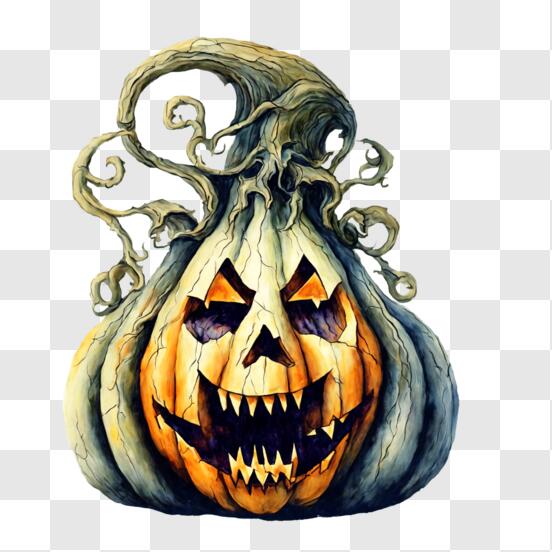 Download Halloween Pumpkin with Scary Face PNG Online - Creative Fabrica