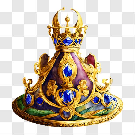 Baixe Coroa de Ouro Luxuosa com Pedras Preciosas e Joias PNG - Creative  Fabrica