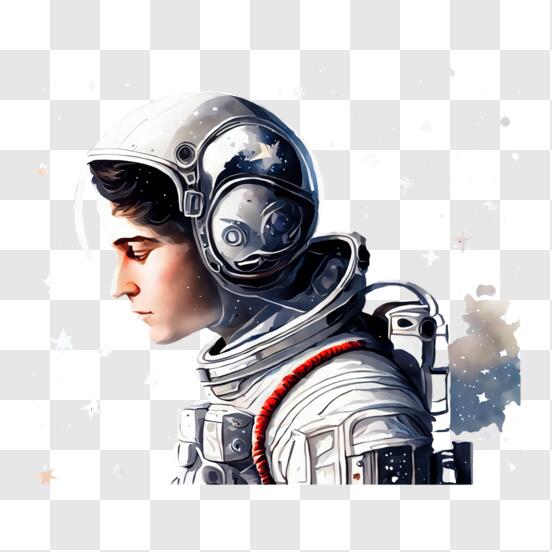 Scarica Giovane donna astronauta che promuove l'esplorazione dello spazio  PNG Online - Creative Fabrica