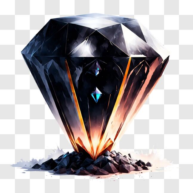 Download Mysterious Diamond on Dark Background PNG Online