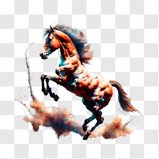 Baixe Cavalo Colorido em Movimento PNG - Creative Fabrica