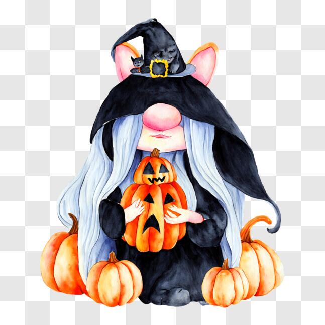 Chapéu de bruxa de abóbora com estampa de Halloween, outono · Creative  Fabrica