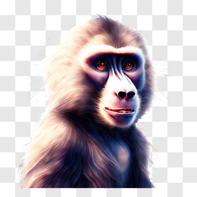 Macaco com olhos detalhados extremamente realistas e brilhantes · Creative  Fabrica