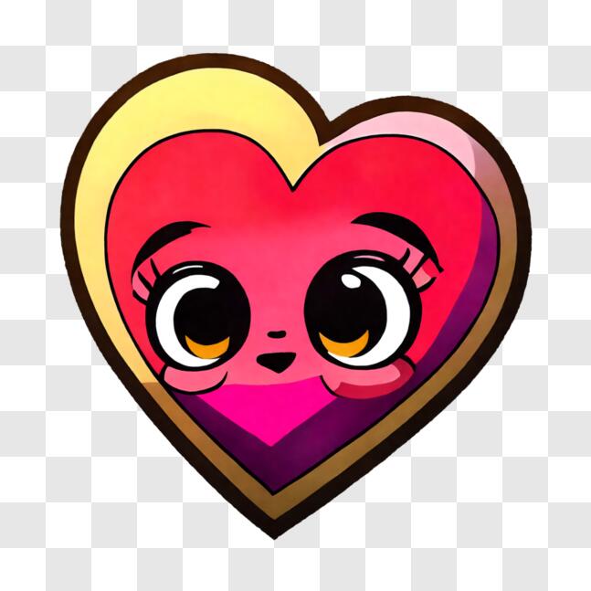 Descarga Pegatina en forma de corazón con la cara de un personaje de ...