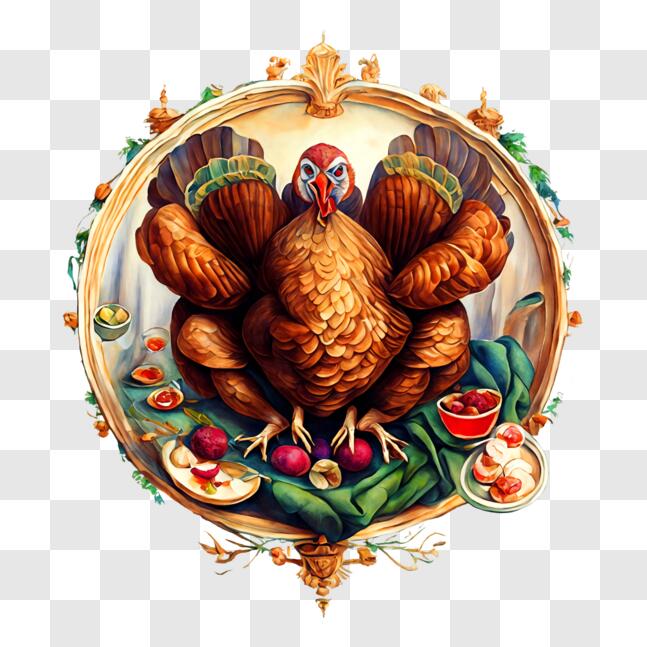 Download Thanksgiving Turkey Feast PNG Online - Creative Fabrica