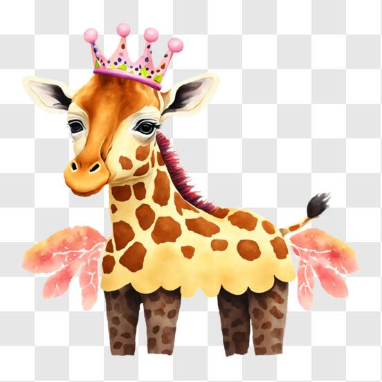 Scarica Principessa Giraffa Vestita con Abito e Corona Rosa PNG Online -  Creative Fabrica