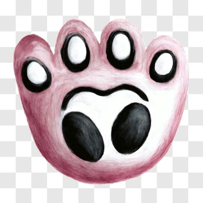 Download Animal Paw Drawing on White Background PNG Online