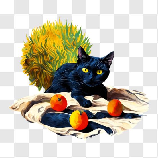 gatto nero senza cuciture su sfondo arancione 5124722 Arte vettoriale a  Vecteezy