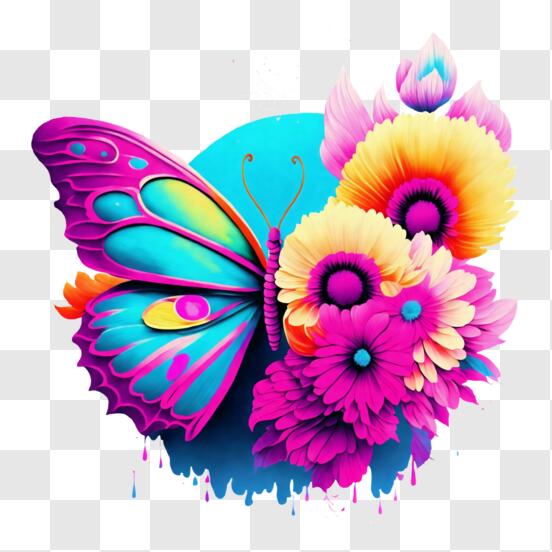 Quadrado colorido flor decoração do bolo borboleta colorida feliz