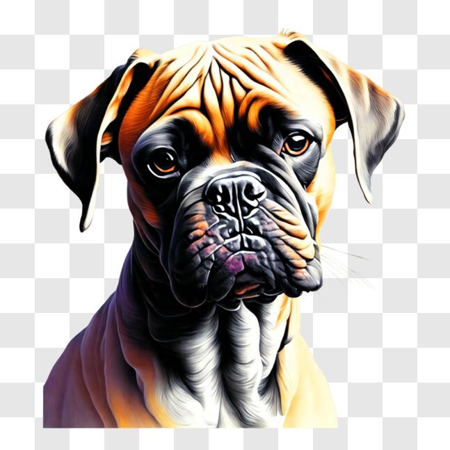 Download Serious Boxer Dog Looking at Camera PNG Online - Creative Fabrica