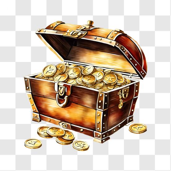 Gran caja de dinero de madera real del cofre del tesoro