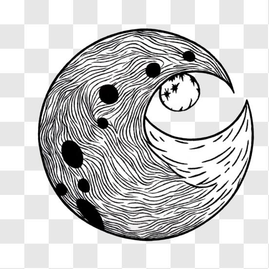 Descarga Dibujo simbólico de un ojo de media luna PNG En Línea - Creative  Fabrica