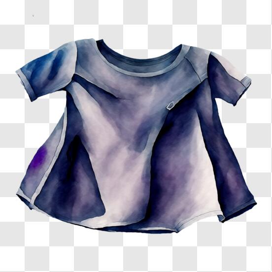 Download Floating Watercolor Shirt in Blue and Purple PNG Online
