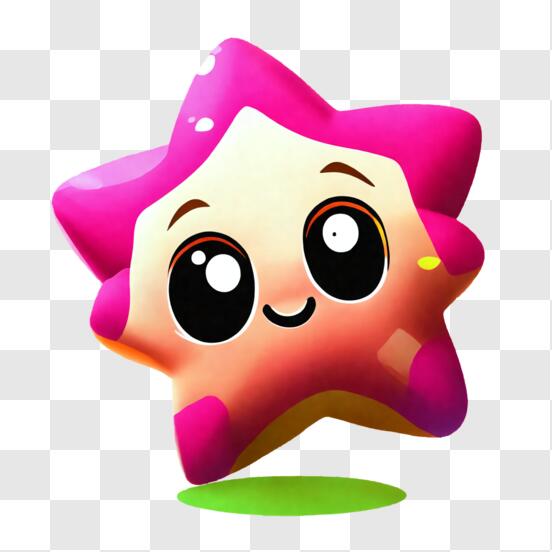 Descarga Estrella rosa juguetona con grandes ojos PNG En Línea - Creative  Fabrica