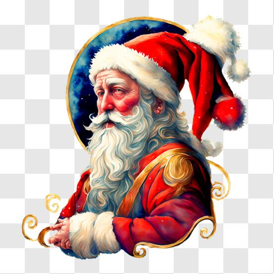 Download Santa Claus Celebrating Christmas in the Clouds PNG Online -  Creative Fabrica