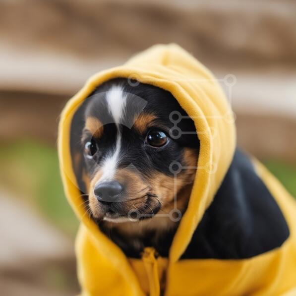 Adorable Small Dog in Hoodie stock photo Creative Fabrica