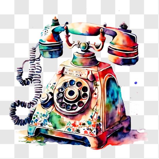 Download Vintage Gold Telephone - Retro Communication PNG Online - Creative  Fabrica