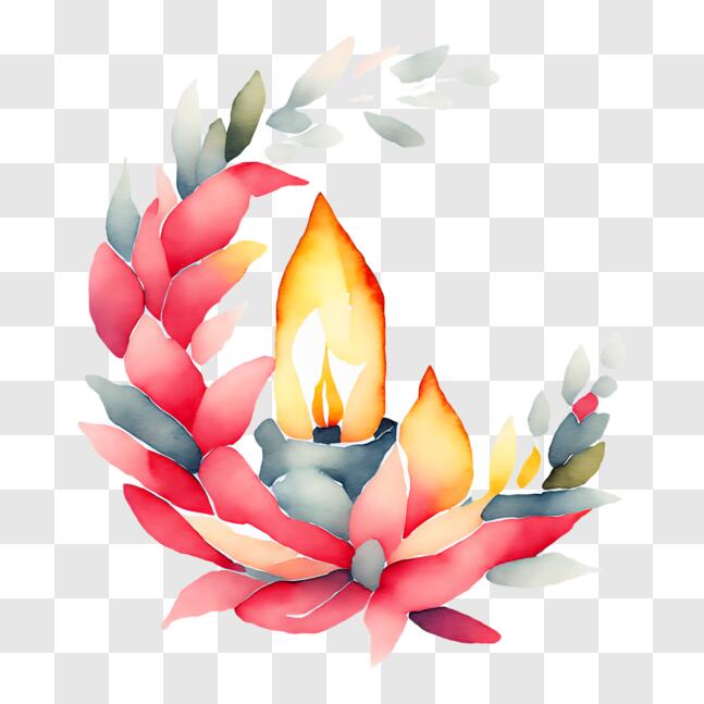 Download Colorful Flower Candle for Festive Celebrations PNG Online ...