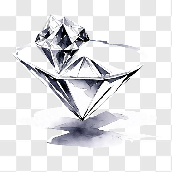 Download Broken Diamond in Glass Bowl PNG Online - Creative Fabrica
