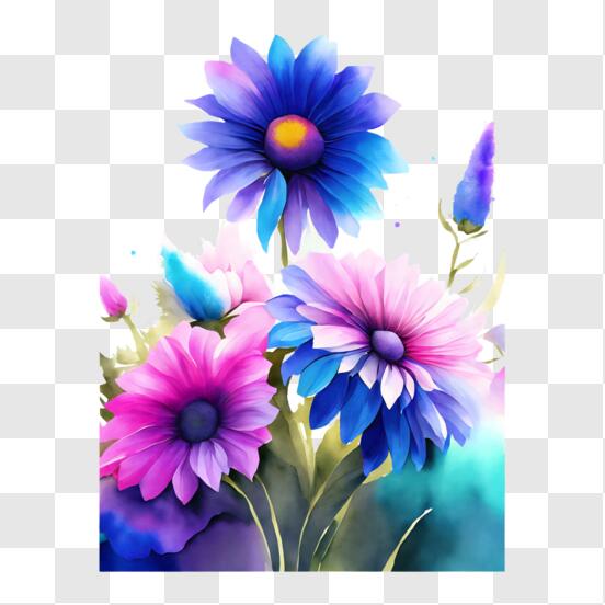 Paraguas infantil azul celeste con estampado de flores – Flowers